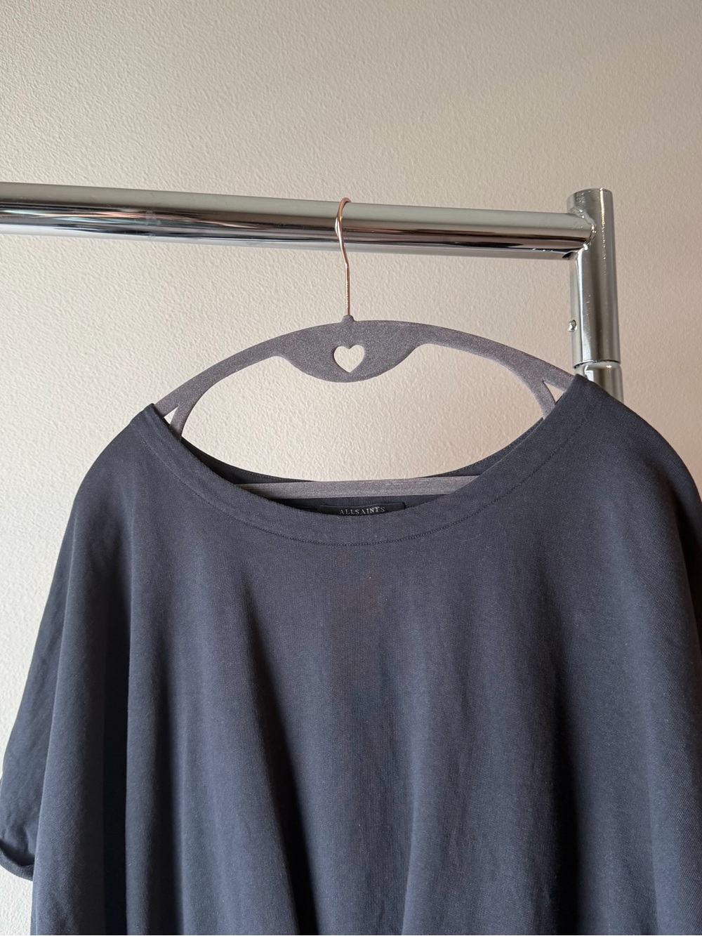 All Saints Lea Mal Size 6 Dolman Sleeve Dress in Washed Black 100% Cotton - Picture 10 of 11